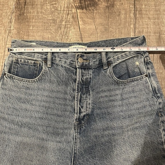 Pacsun Women High Rise Straight Blue Denim Jeans Size 30 Light Wash Buttons - Picture 3 of 13